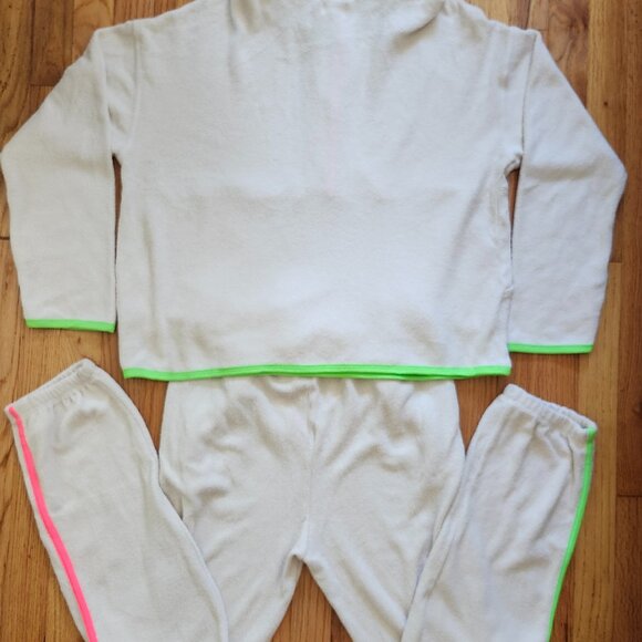 Sundry by Anthropologie White Sherpa 90s Sweatshirt/pants Set Women's Size 1(SM) - Picture 3 of 8